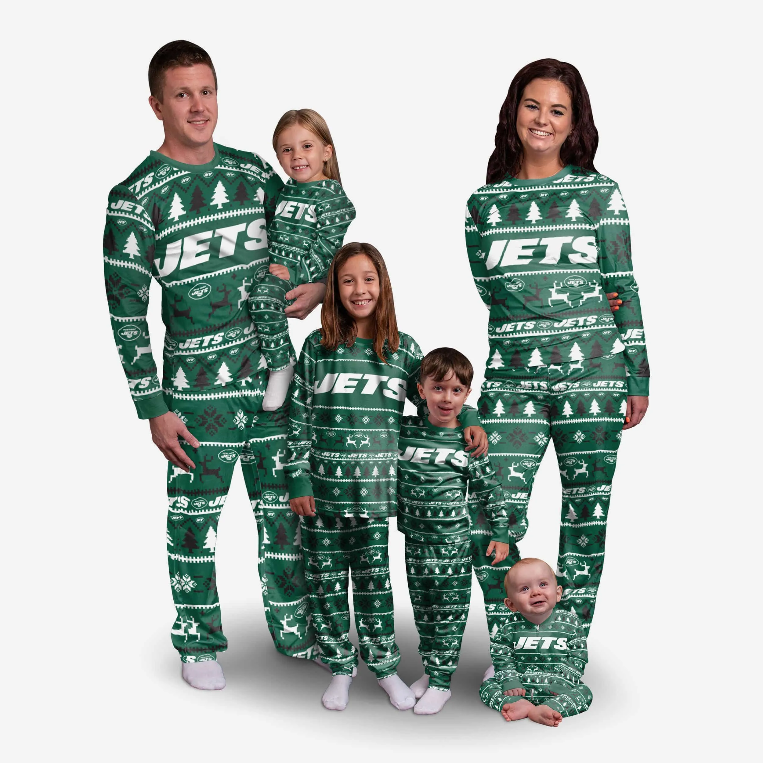 New York Jets Youth Family Holiday Pajamas