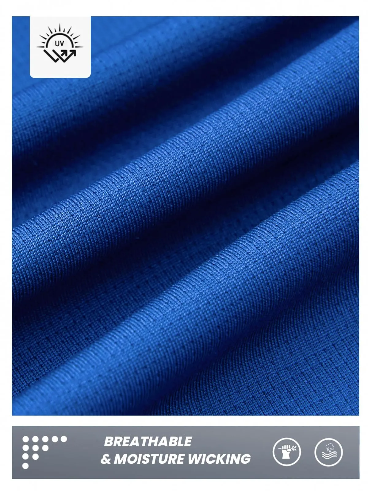 NORTHYARD Men's Running Shirt Long Sleeve Quarter Zip Pullover Moisture Wicking Quick Dry Athletic Workout Shirts Royal Blue