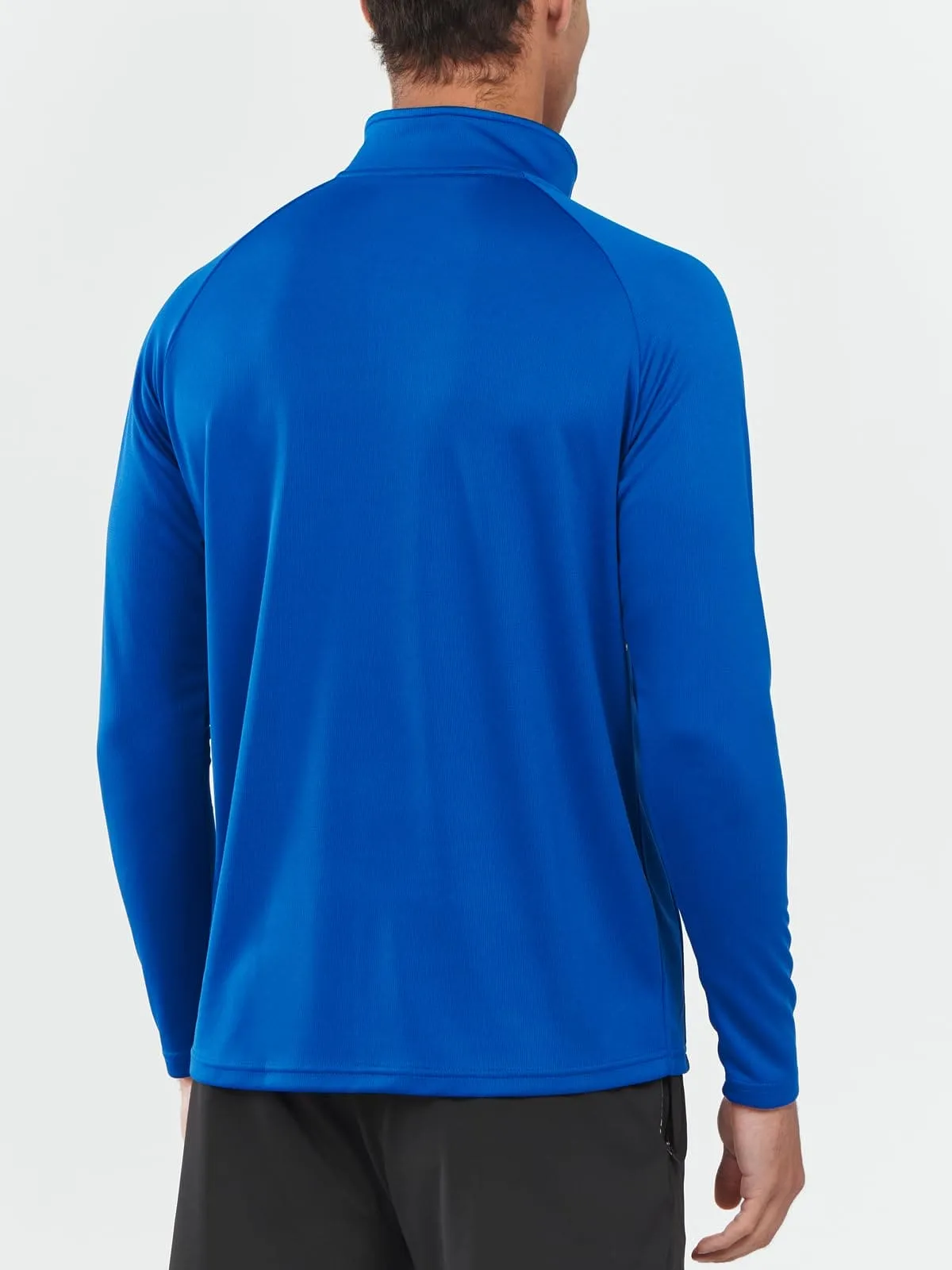 NORTHYARD Men's Running Shirt Long Sleeve Quarter Zip Pullover Moisture Wicking Quick Dry Athletic Workout Shirts Royal Blue