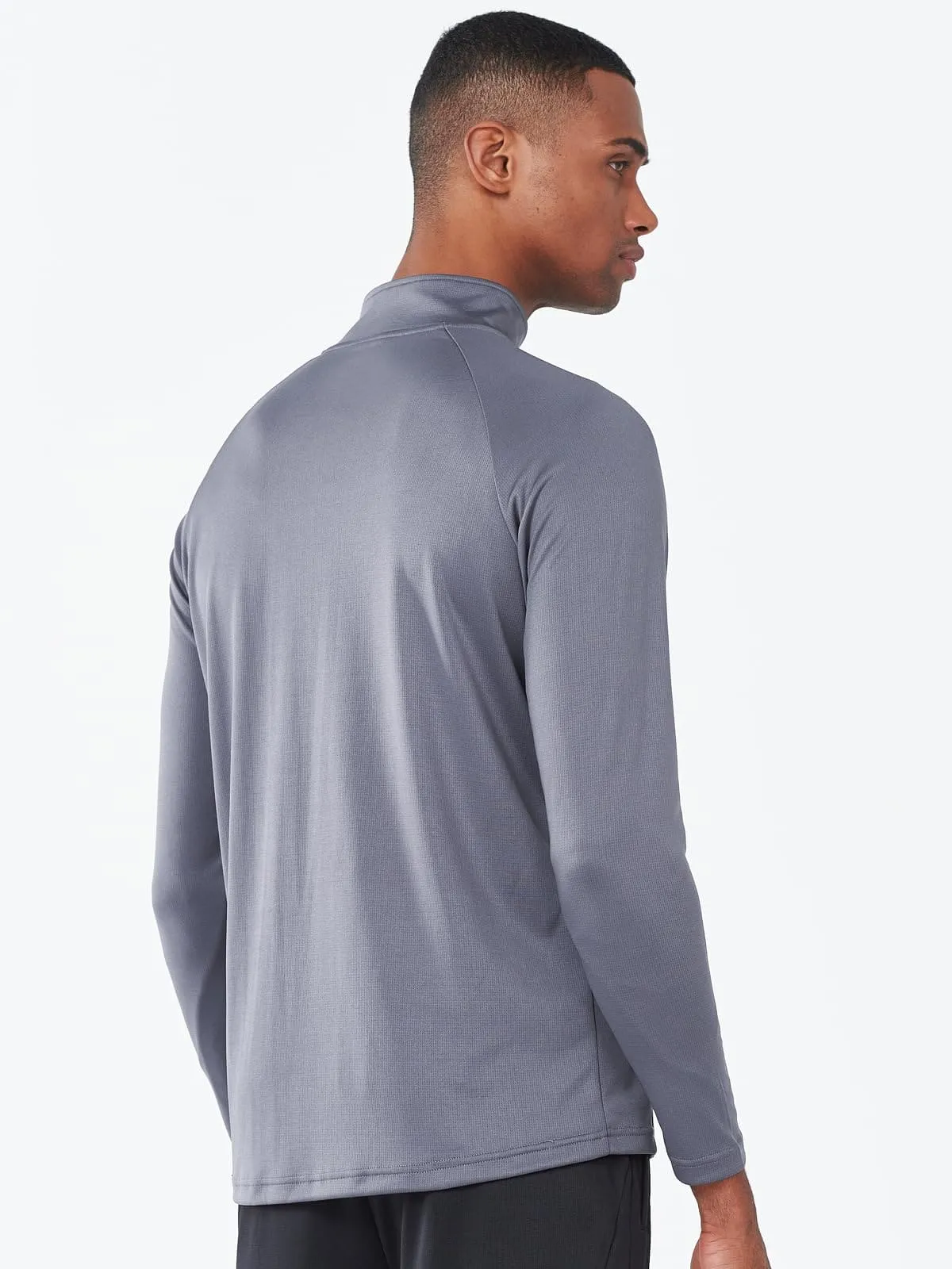 NORTHYARD Men's Running Shirt Long Sleeve Quarter Zip Pullover Moisture Wicking Quick Dry Athletic Workout Shirts SMOKEGREY