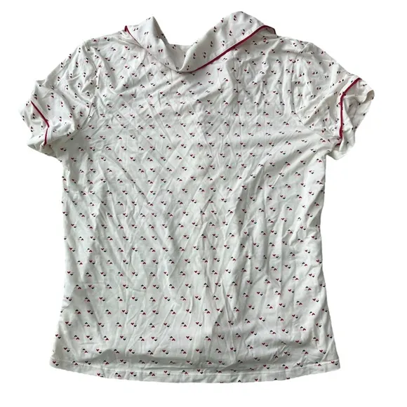 NWT Eberjey Women’s Gisele Relaxed Short PJ Top in Triple Hearts in size M