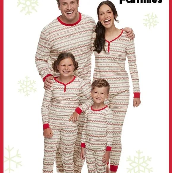 NWT fam Bundle NEW Matching Christmas Pajamas matching Lauren Conrad LC Jammies