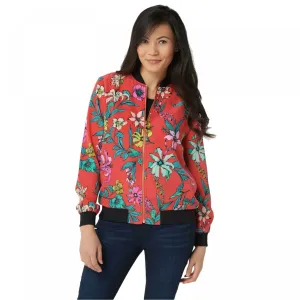 NWT Susan Graver Women's Floral Peachskin Bomber Jacket. A351018-Reg X-Large