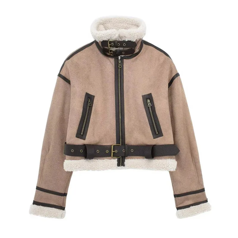 Obsidian Phoenix Women's Luxury Sheepskin Bomber Jacket