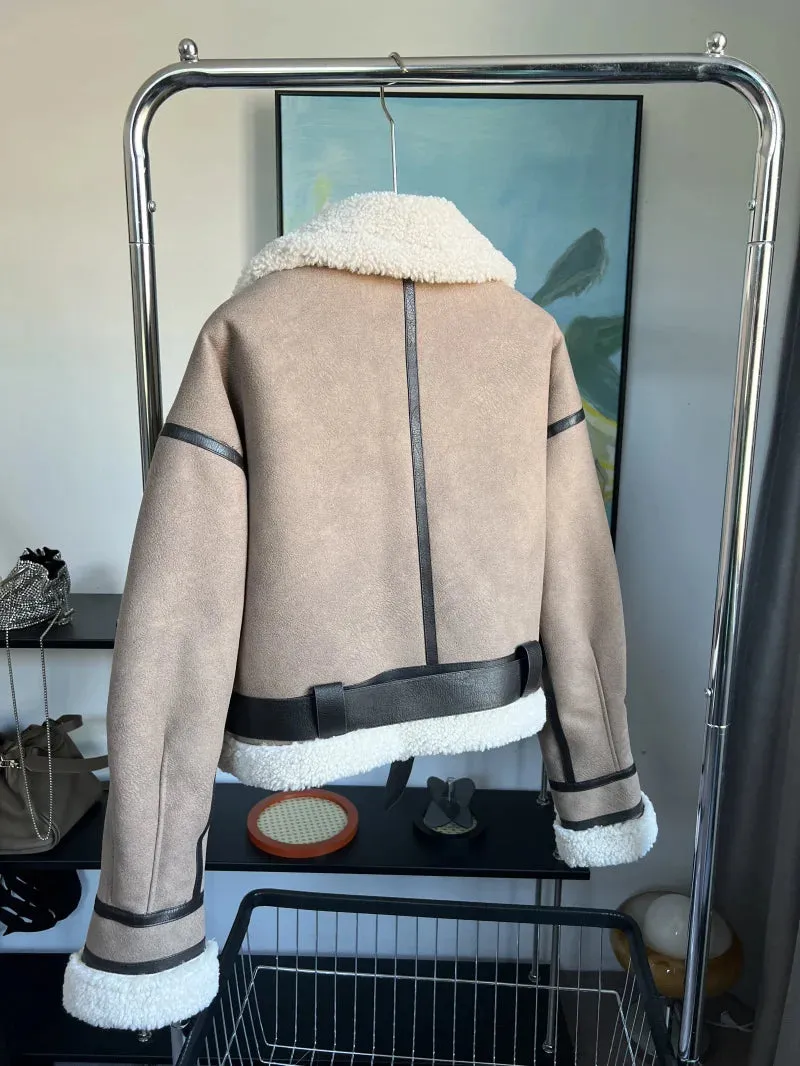 Obsidian Phoenix Women's Luxury Sheepskin Bomber Jacket