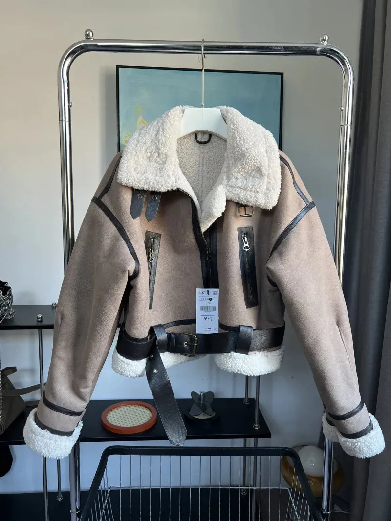 Obsidian Phoenix Women's Luxury Sheepskin Bomber Jacket