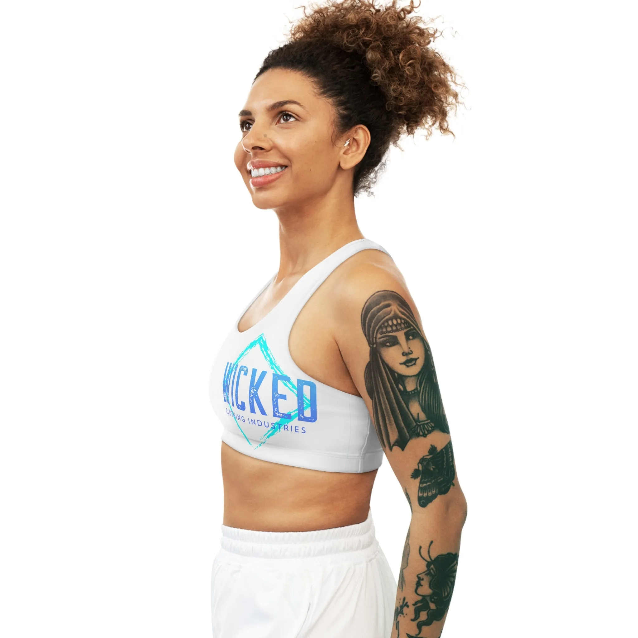 Ocean  White Seamless Sports Bra