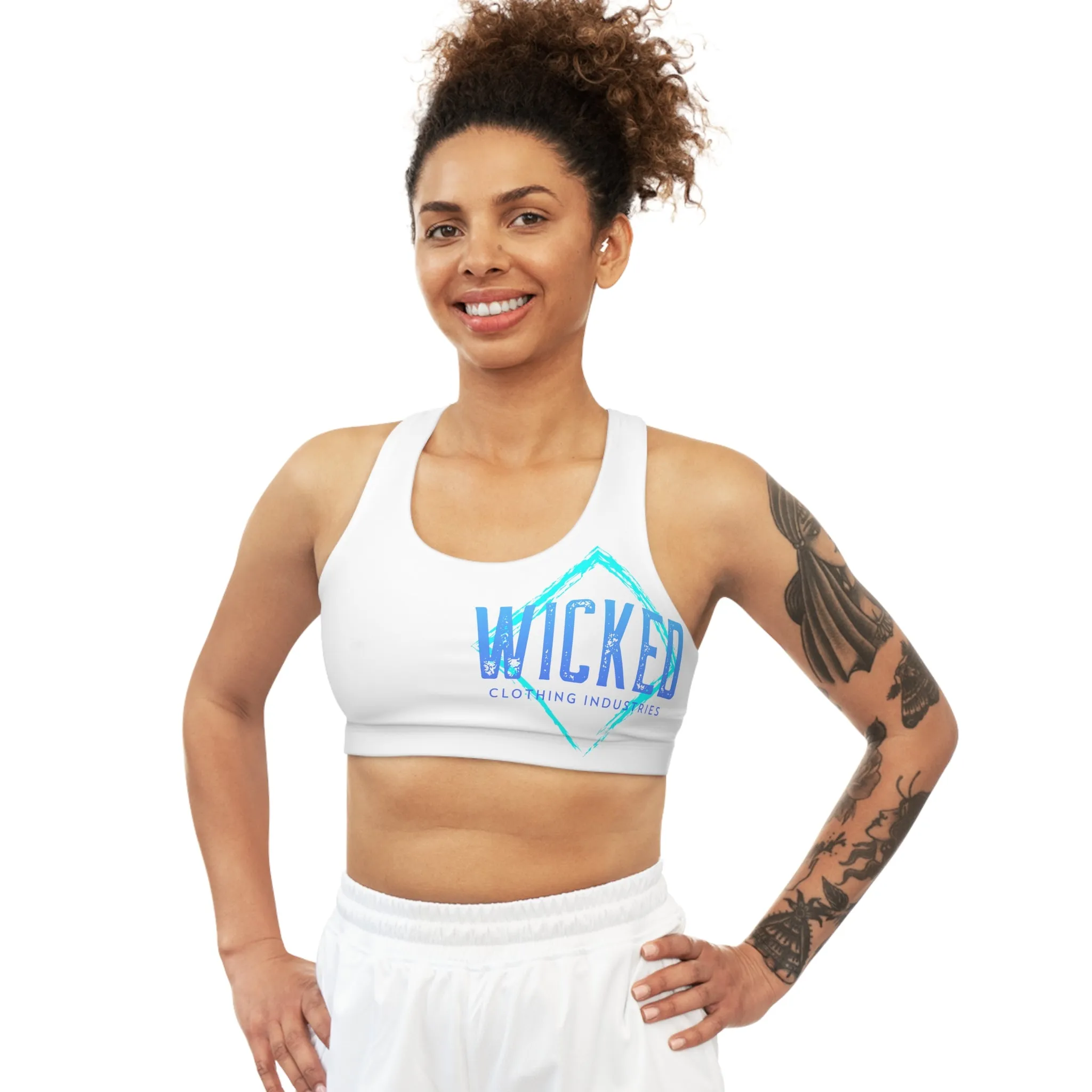 Ocean  White Seamless Sports Bra