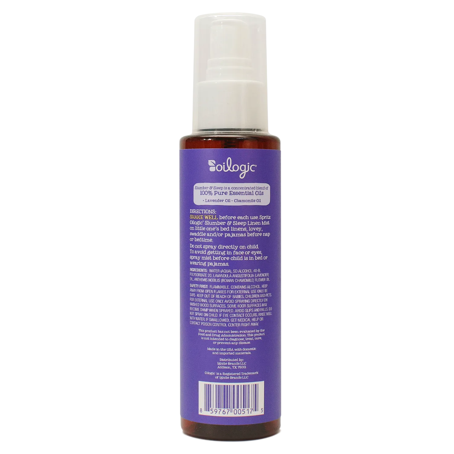 Oilogic Baby & Kid Solutions - Slumber & Sleep Essential Oil Linen Mist
