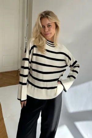 ONLIbi Trøje - Hvid Sort Stribet