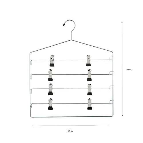 Organize It All Chrome 4 Tier Swing Arm Slack Closet Hanger