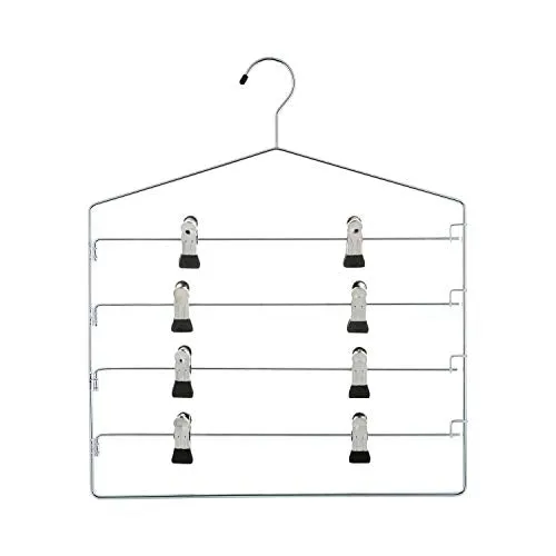 Organize It All Chrome 4 Tier Swing Arm Slack Closet Hanger