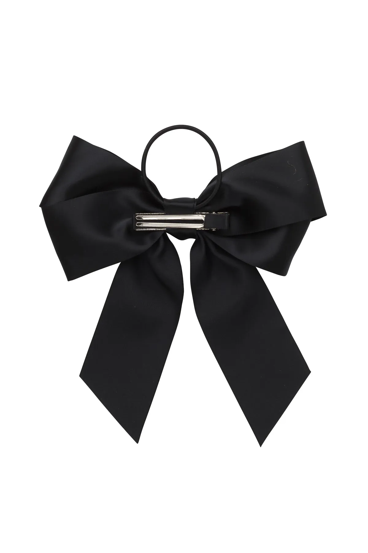 Oversized Bow Pony/Clip - Black