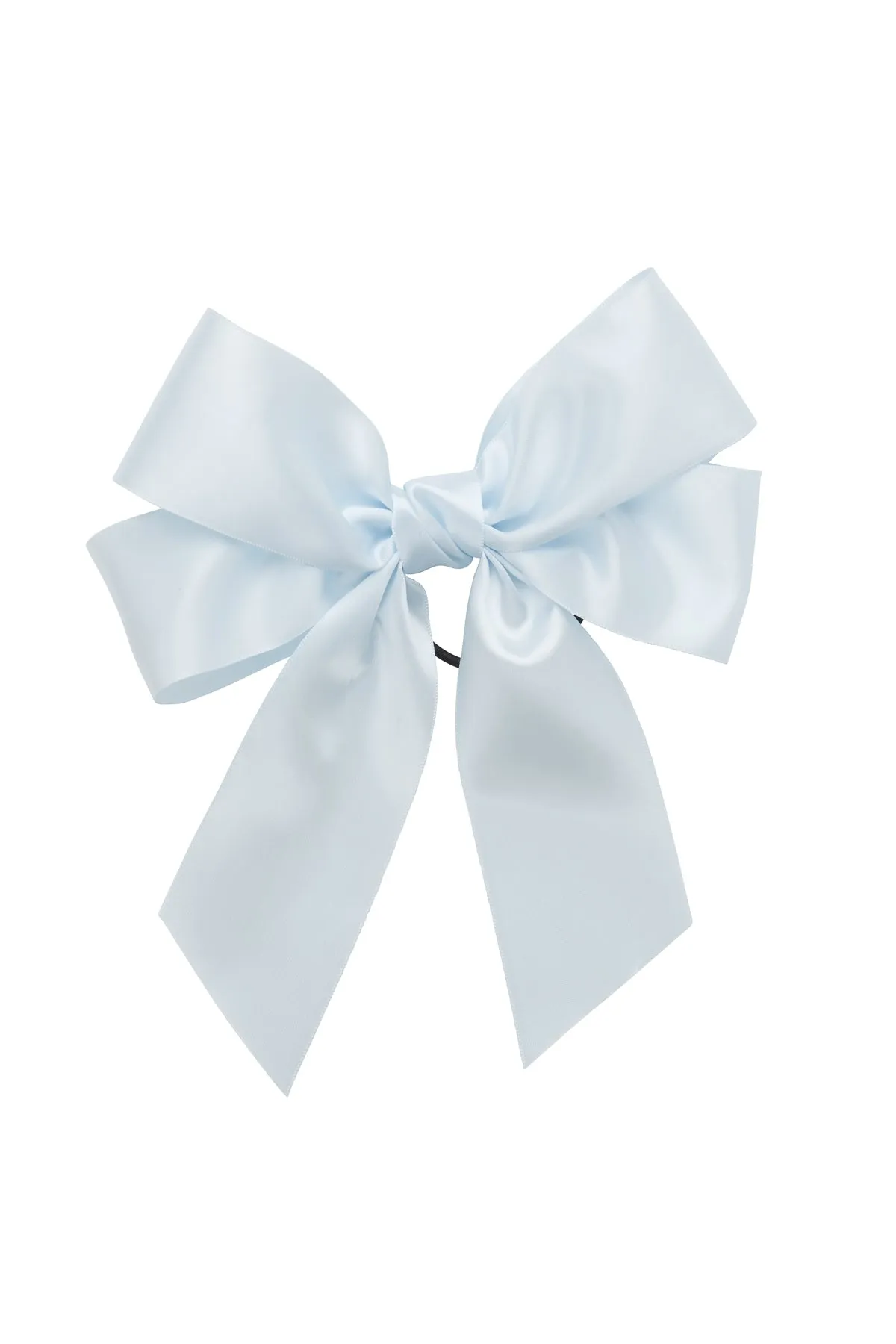 Oversized Bow Pony/Clip - Blue Vapor