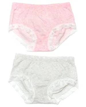 Pack of 2 Basic Soft Cotton Stretchable Lace Panty FP-657 - Mix Colors