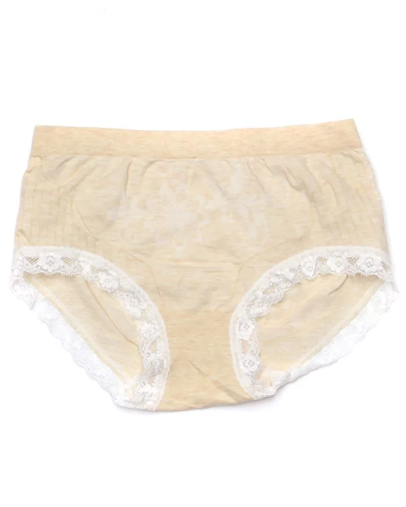 Pack of 2 Basic Soft Cotton Stretchable Lace Panty FP-657 - Mix Colors