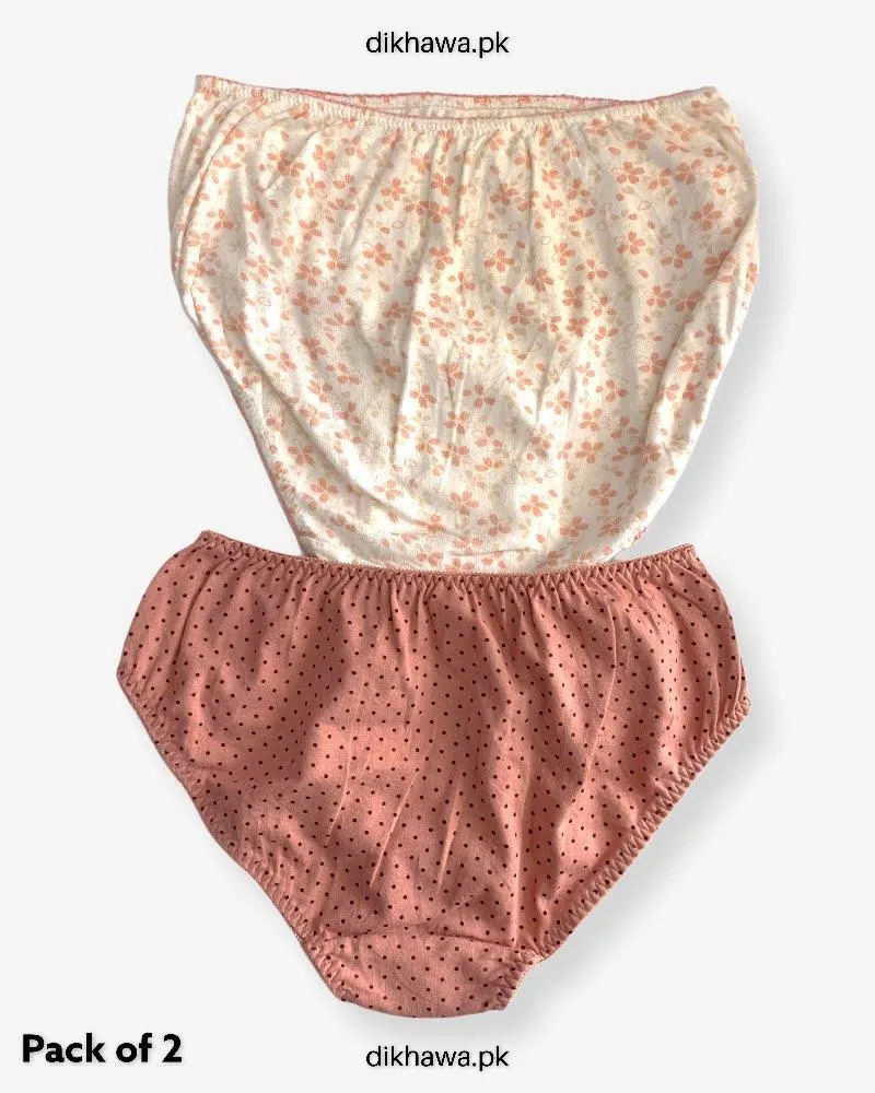 Pack of 2 Imported Stocklot Branded Cotton Panty Stretchable Cotton Lace Panty 2021