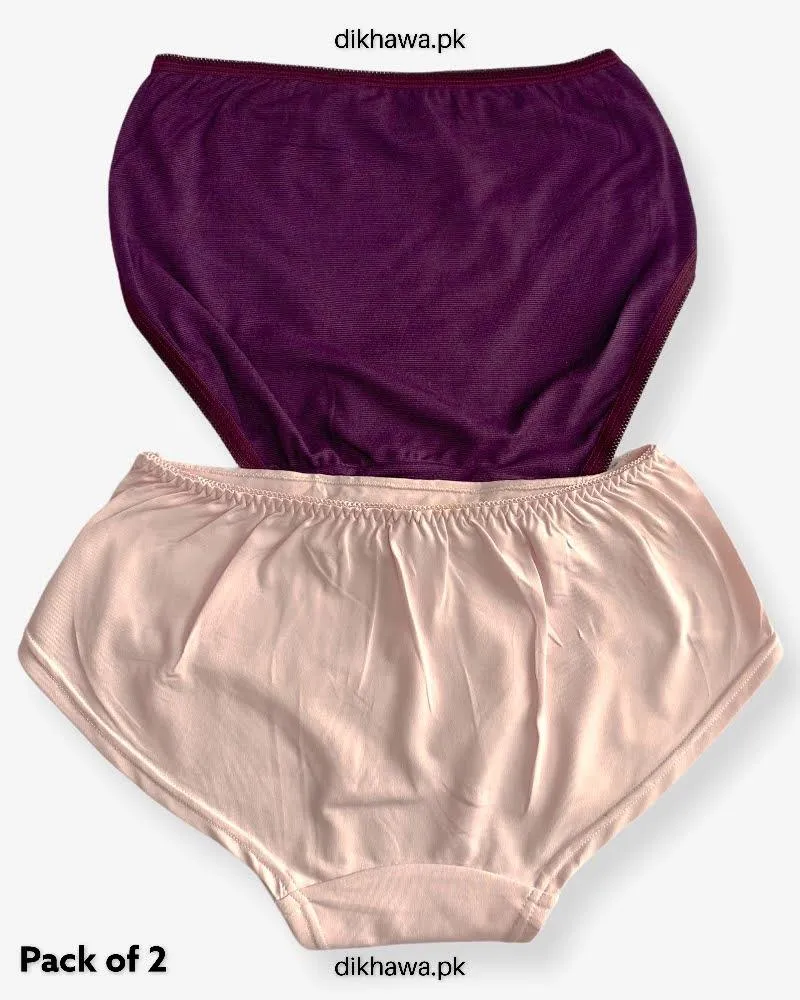 Pack of 2 Imported Stocklot Branded Cotton Panty Stretchable Cotton Lace Panty 2021