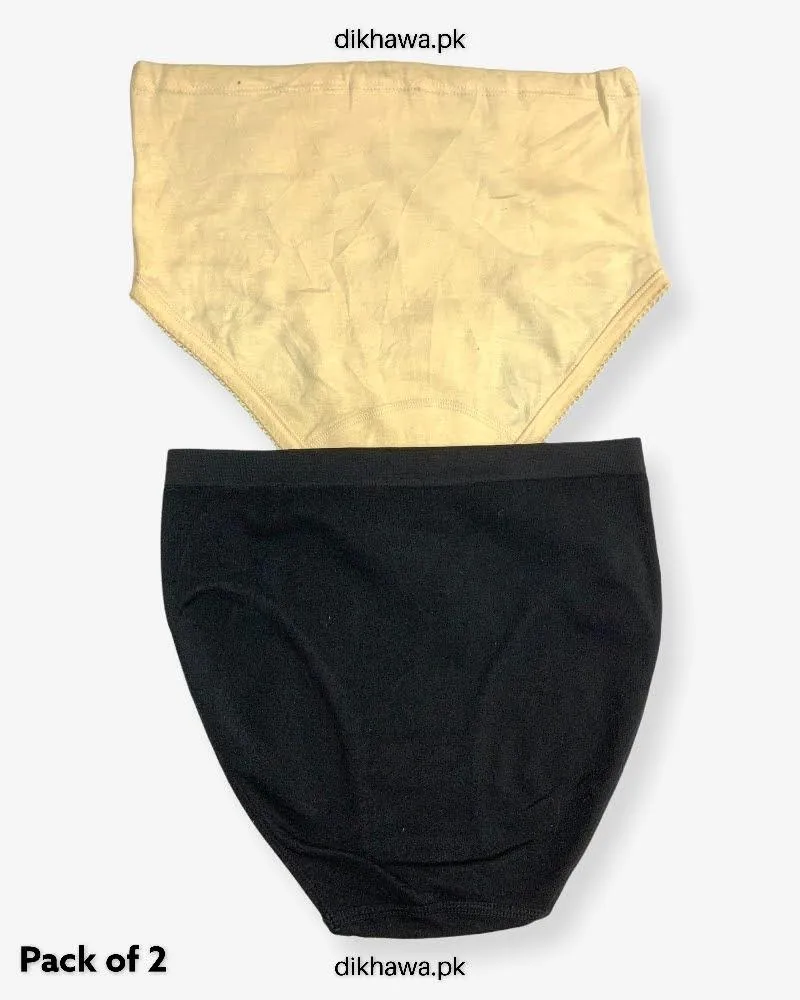 Pack of 2 Imported Stocklot Branded Cotton Panty Stretchable Cotton Lace Panty 2021