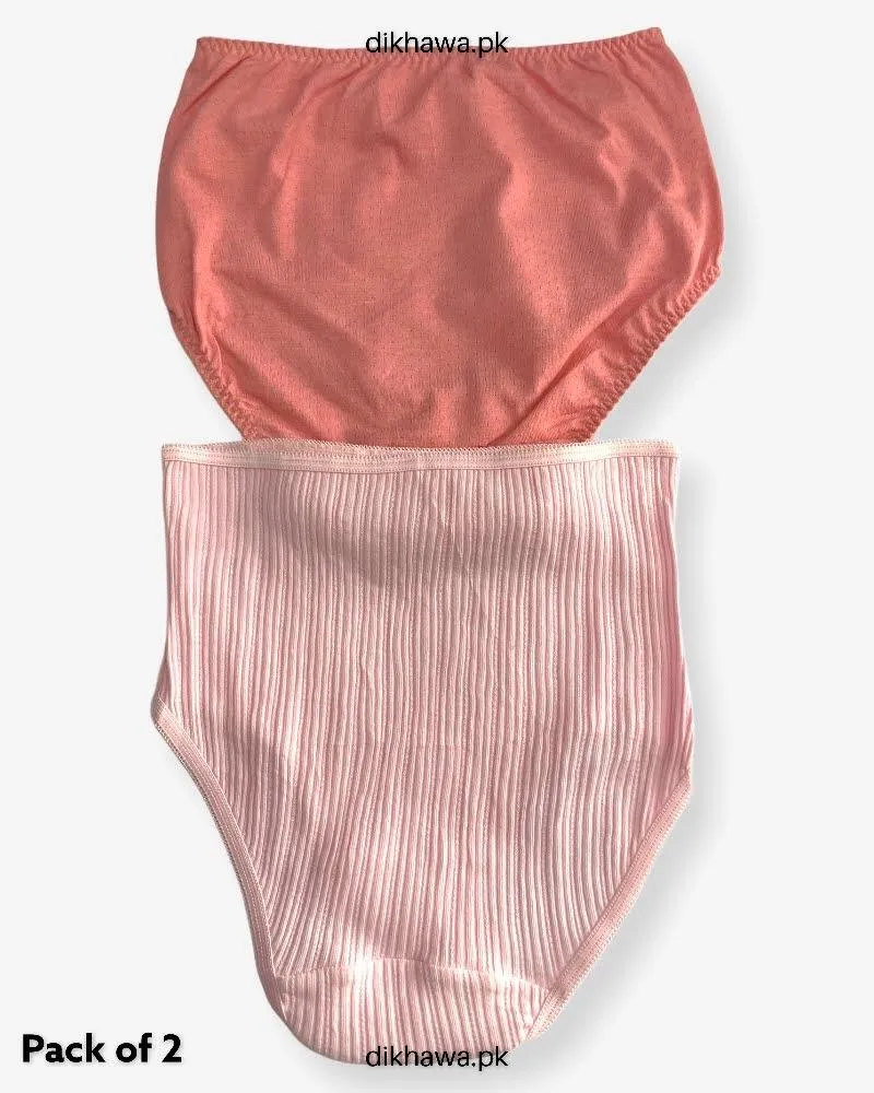 Pack of 2 Imported Stocklot Branded Cotton Panty Stretchable Cotton Lace Panty 2021