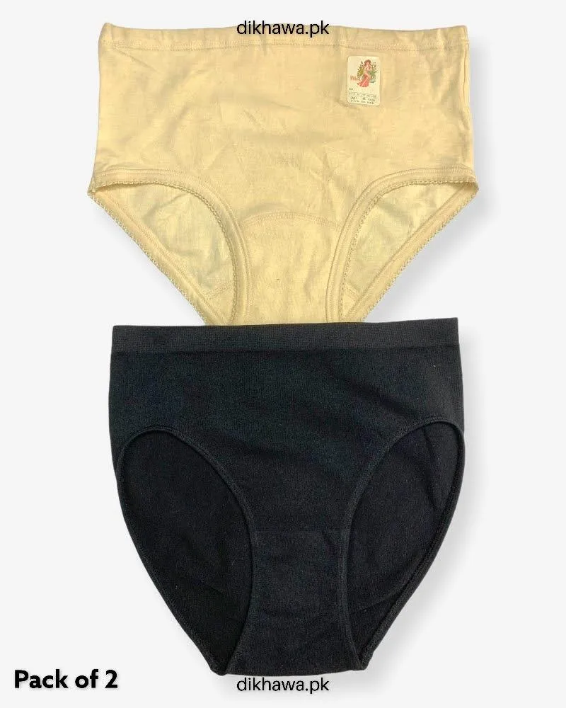 Pack of 2 Imported Stocklot Branded Cotton Panty Stretchable Cotton Lace Panty 2021