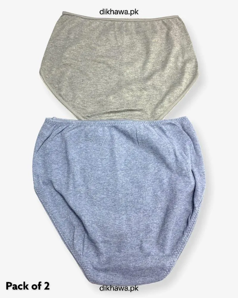Pack of 2 Imported Stocklot Branded Cotton Panty Stretchable Cotton Lace Panty 2021