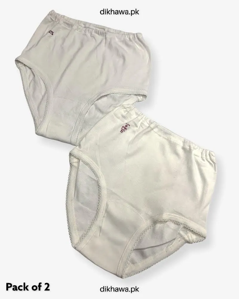 Pack of 2 Imported Stocklot Branded Cotton Panty Stretchable Cotton Lace Panty 2021