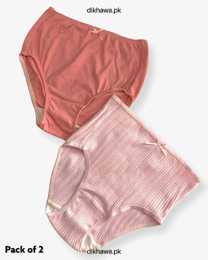 Pack of 2 Imported Stocklot Branded Cotton Panty Stretchable Cotton Lace Panty 2021