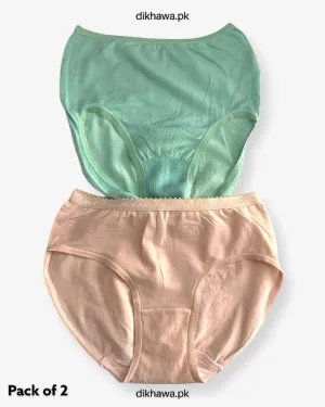 Pack of 2 Imported Stocklot Branded Cotton Panty Stretchable Cotton Lace Panty 2021