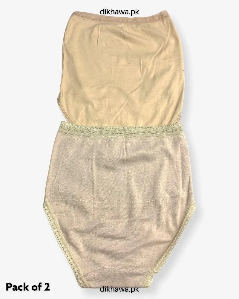 Pack of 2 Imported Stocklot Branded Cotton Panty Stretchable Cotton Lace Panty 2021