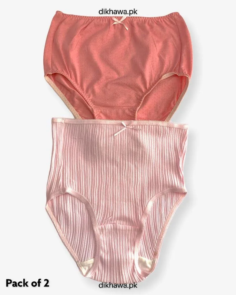 Pack of 2 Imported Stocklot Branded Cotton Panty Stretchable Cotton Lace Panty 2021