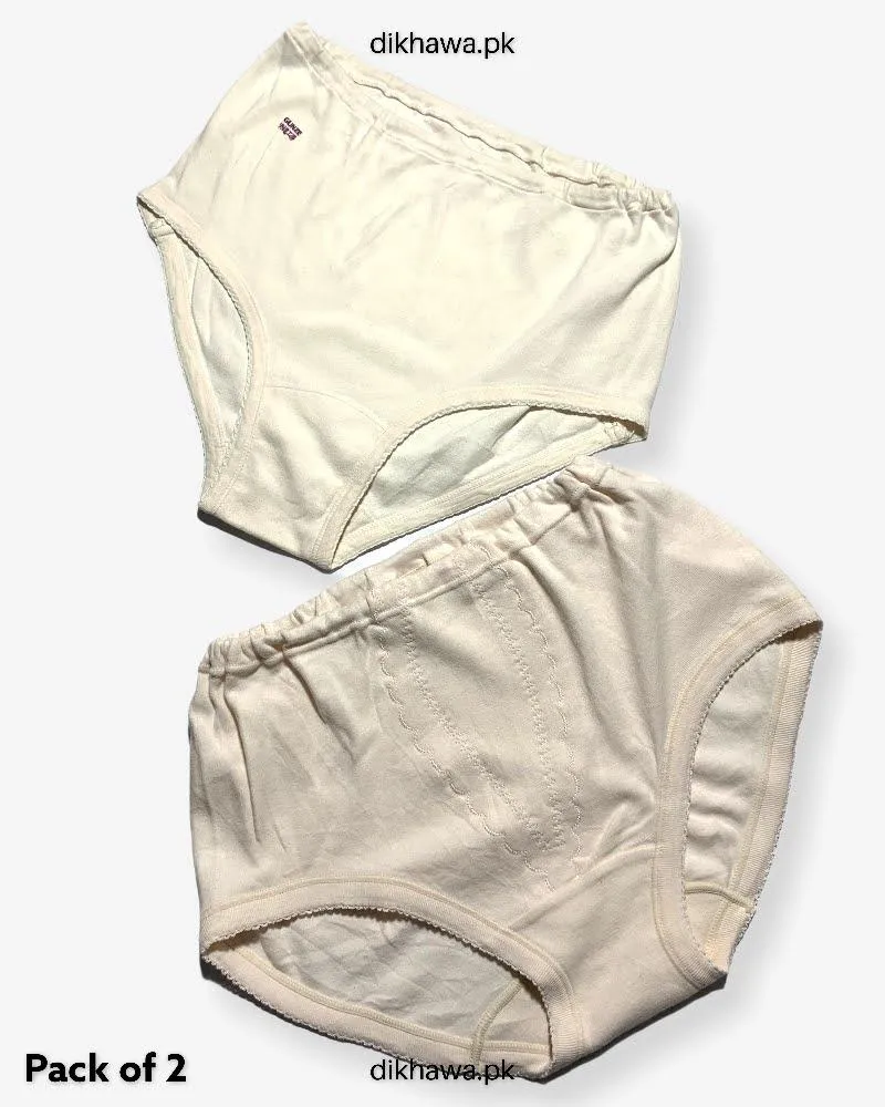 Pack of 2 Imported Stocklot Branded Cotton Panty Stretchable Cotton Lace Panty 2021