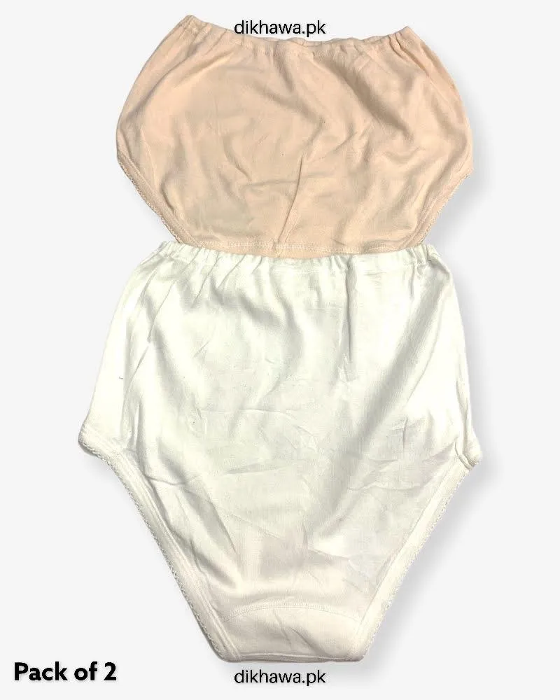 Pack of 2 Imported Stocklot Branded Cotton Panty Stretchable Cotton Lace Panty 2021