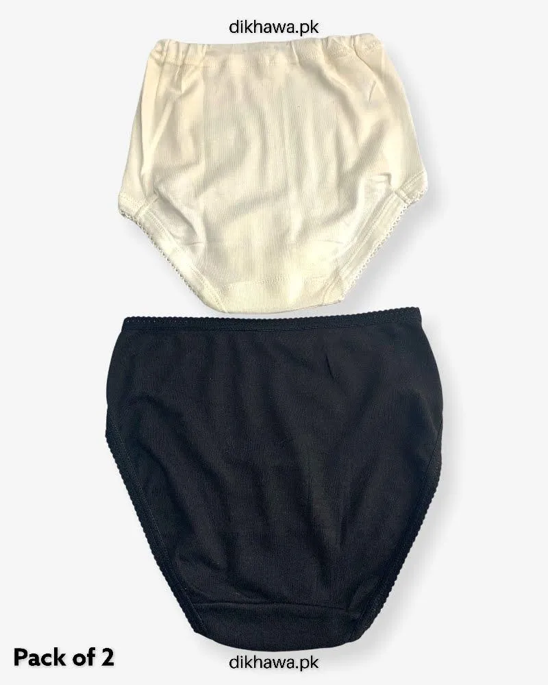 Pack of 2 Imported Stocklot Branded Cotton Panty Stretchable Cotton Lace Panty 2021