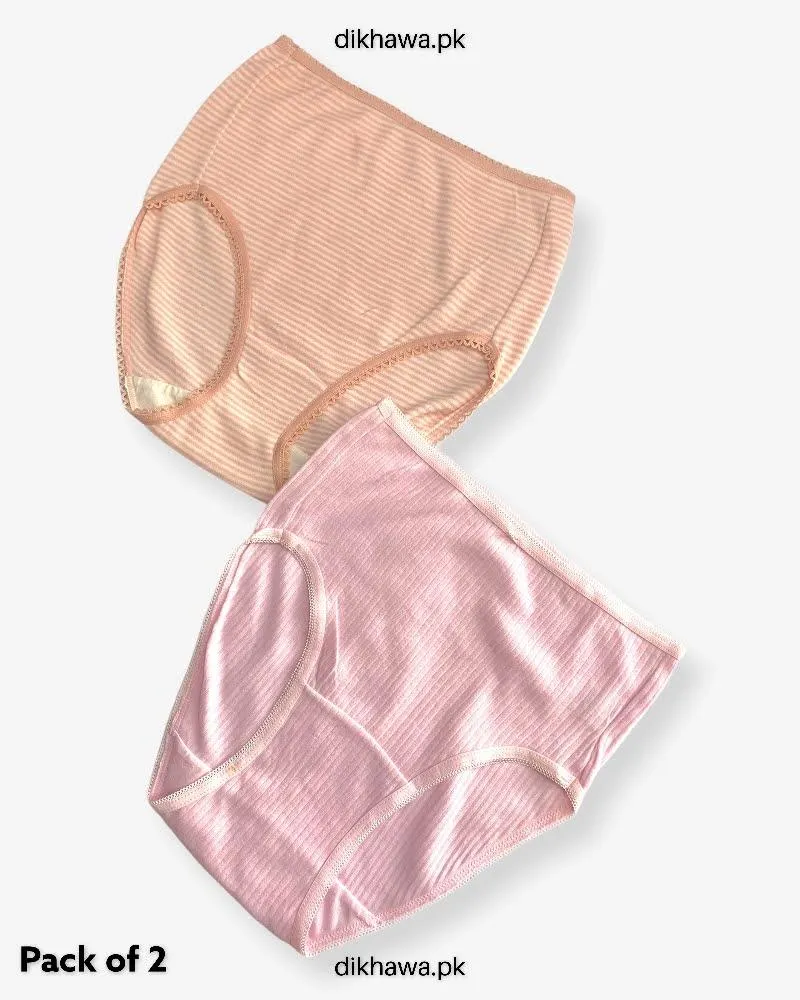 Pack of 2 Imported Stocklot Branded Cotton Panty Stretchable Cotton Lace Panty 2021