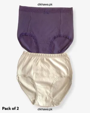 Pack of 2 Imported Stocklot Branded Cotton Panty Stretchable Cotton Lace Panty 2021