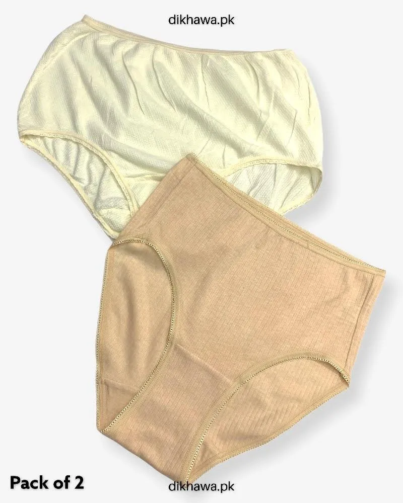 Pack of 2 Imported Stocklot Branded Cotton Panty Stretchable Cotton Lace Panty 2021