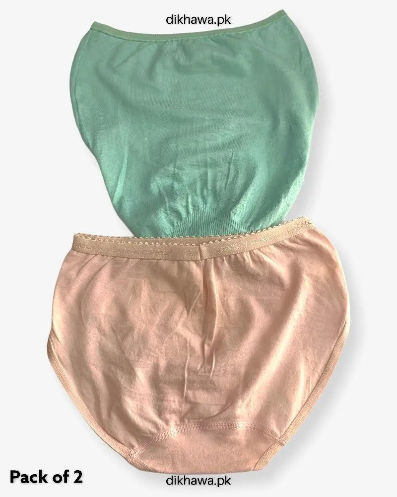 Pack of 2 Imported Stocklot Branded Cotton Panty Stretchable Cotton Lace Panty 2021