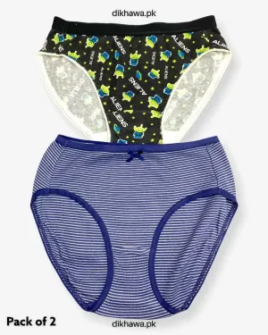 Pack of 2 Imported Stocklot Branded Cotton Panty Stretchable Cotton Panty 2021