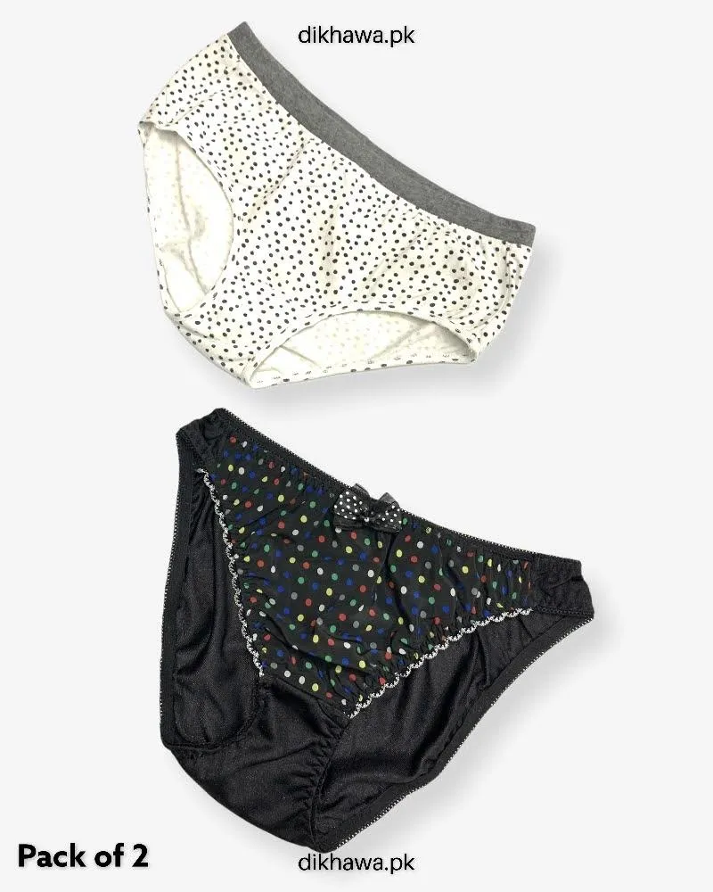 Pack of 2 Imported Stocklot Branded Cotton Panty Stretchable Cotton Panty 2021