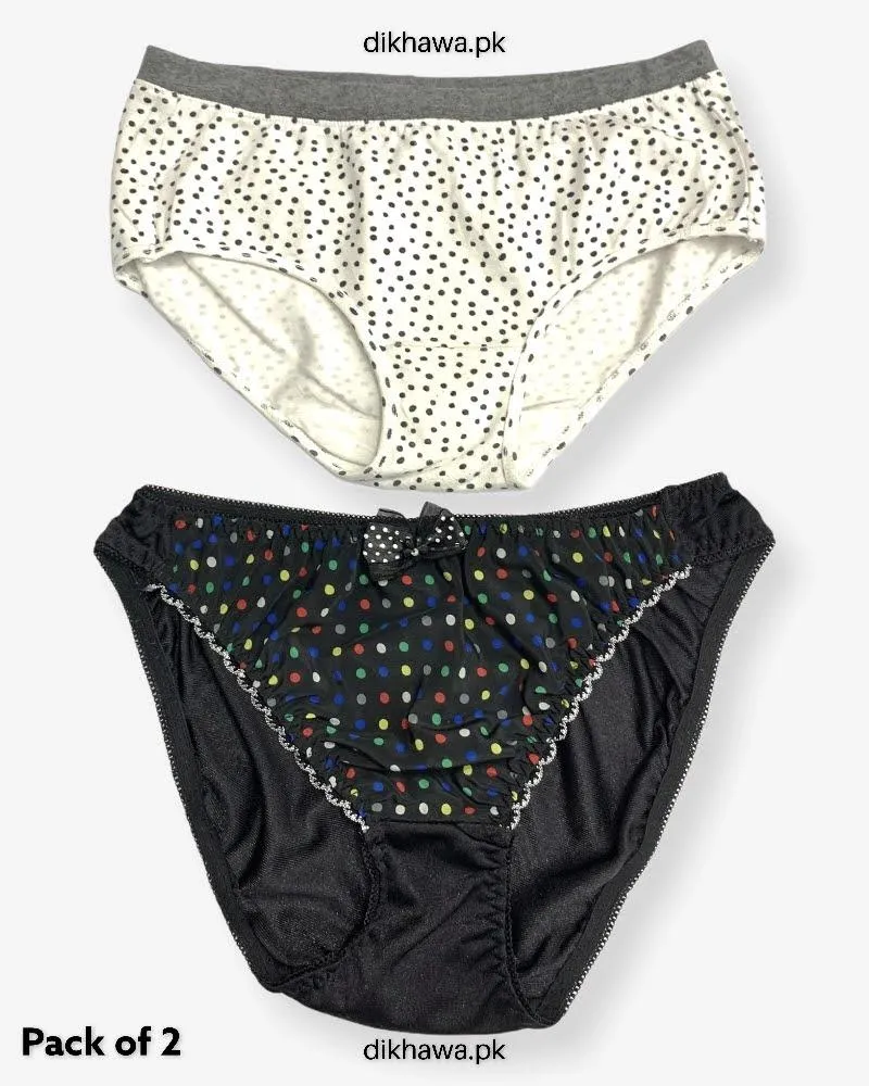 Pack of 2 Imported Stocklot Branded Cotton Panty Stretchable Cotton Panty 2021