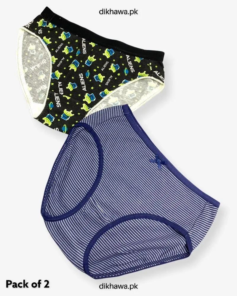 Pack of 2 Imported Stocklot Branded Cotton Panty Stretchable Cotton Panty 2021