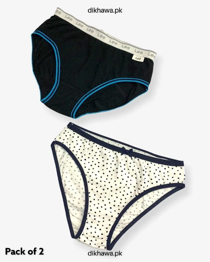 Pack of 2 Imported Stocklot Branded Cotton Panty Stretchable Cotton Panty 2021