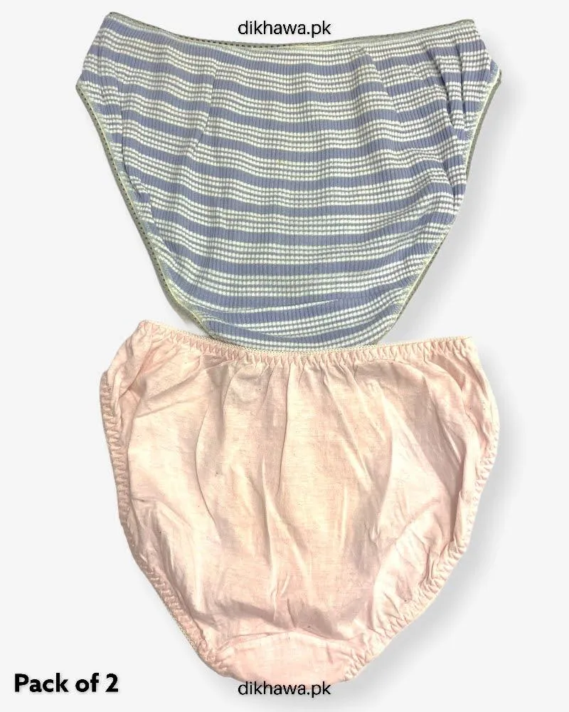 Pack of 2 Imported Stocklot Branded Cotton Panty Stretchable Cotton Panty 2021