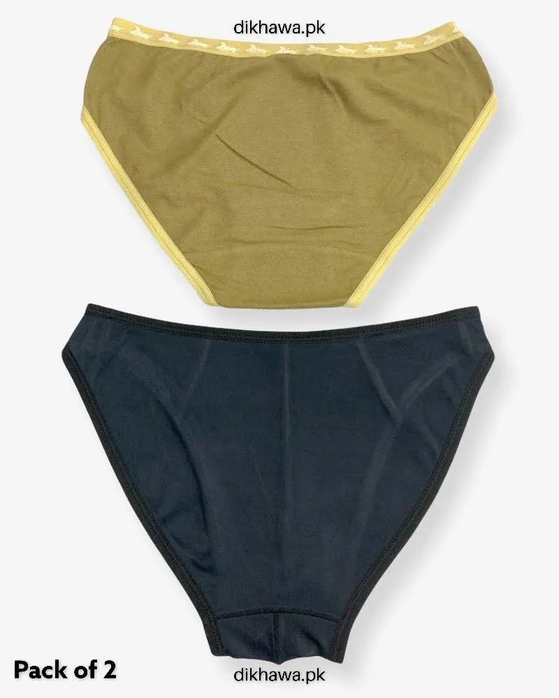 Pack of 2 Imported Stocklot Branded Cotton Panty Stretchable Cotton Panty 2021