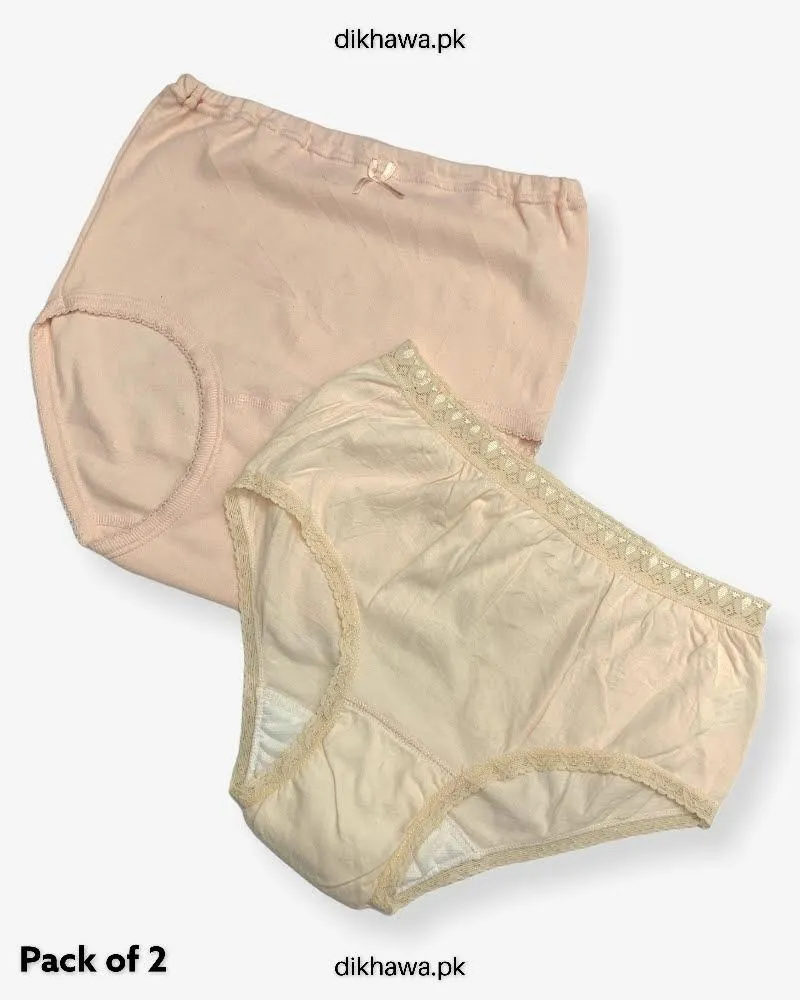 Pack of 2 Imported Stocklot Branded Net Panty Stretchable Cotton Lace Panty 2021