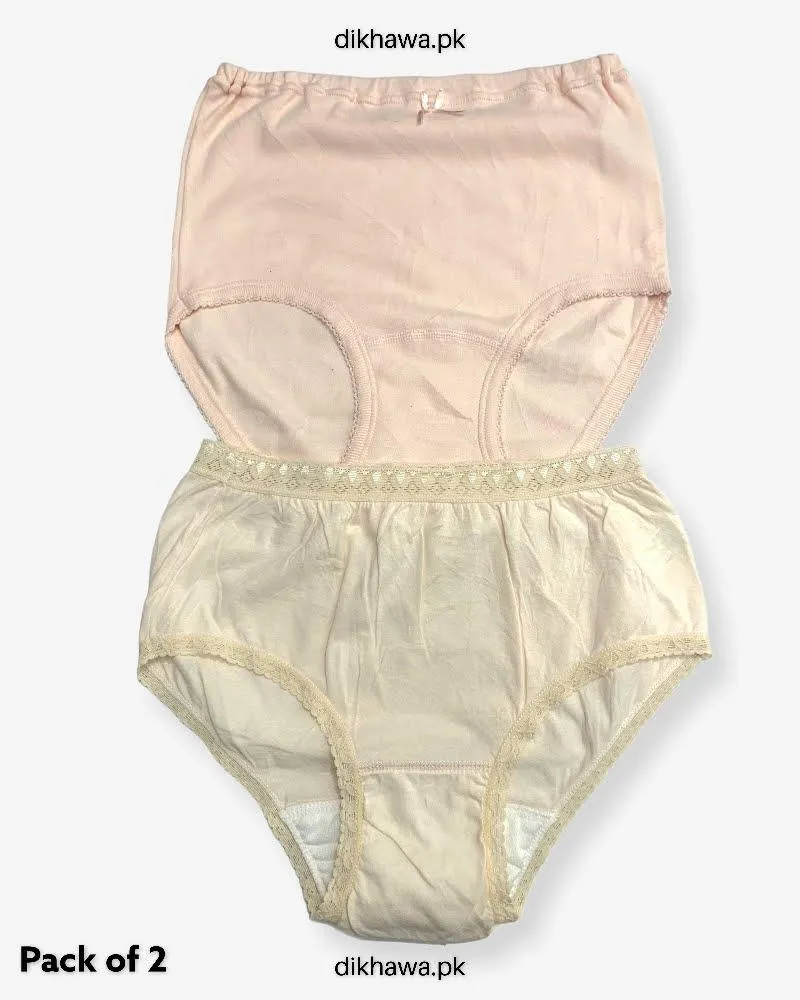 Pack of 2 Imported Stocklot Branded Net Panty Stretchable Cotton Lace Panty 2021