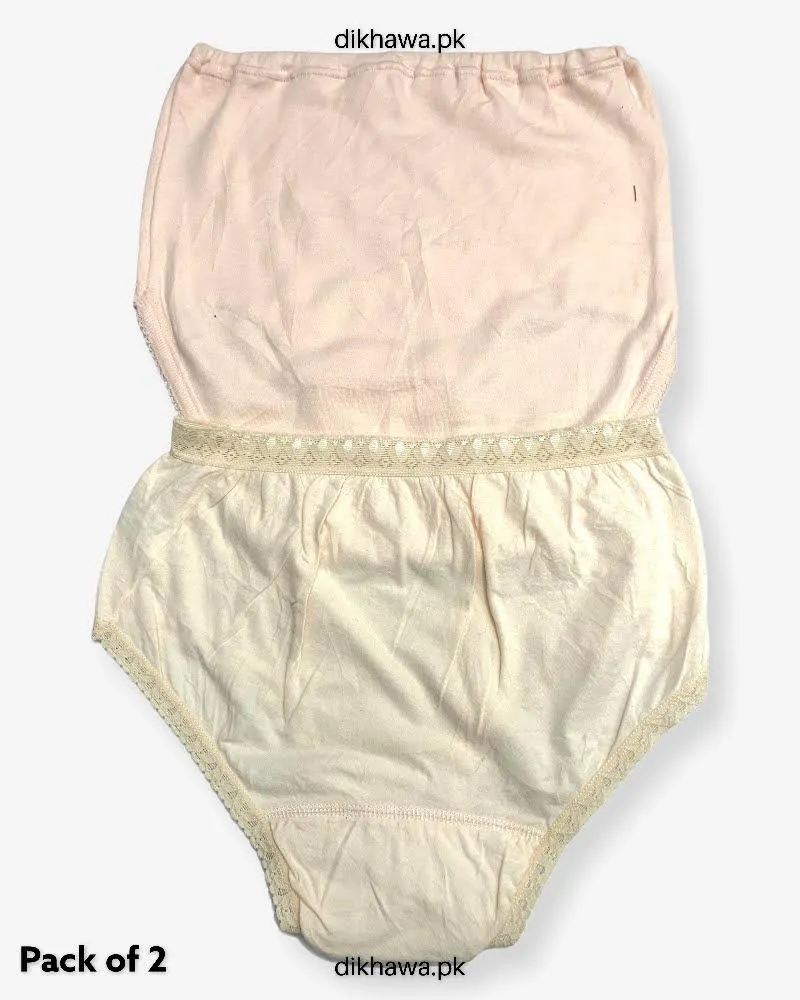 Pack of 2 Imported Stocklot Branded Net Panty Stretchable Cotton Lace Panty 2021