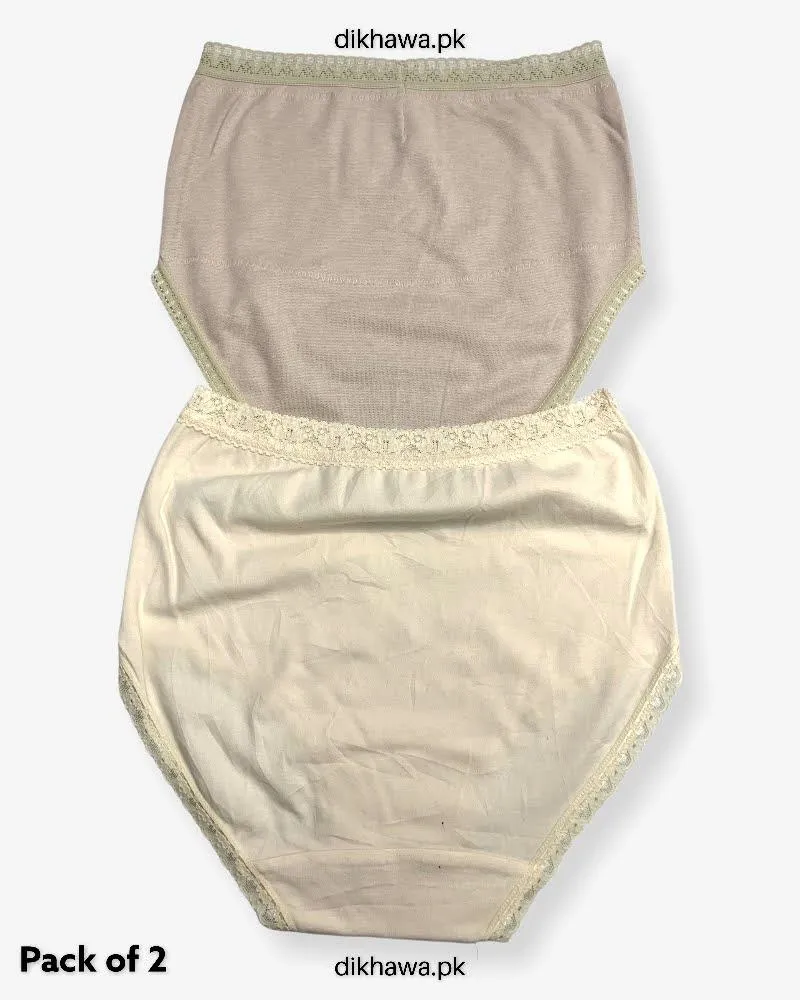 Pack of 2 Imported Stocklot Branded Net Panty Stretchable Cotton Lace Panty 2021