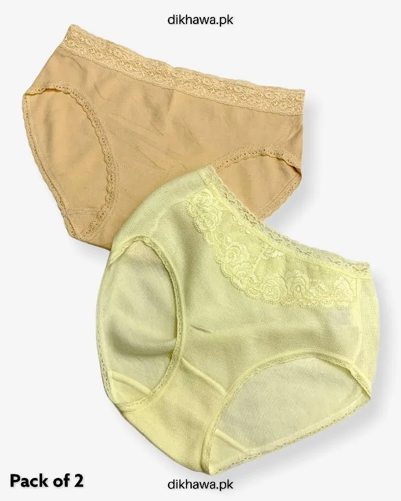 Pack of 2 Imported Stocklot Branded Net Panty Stretchable Lace Panty 2021